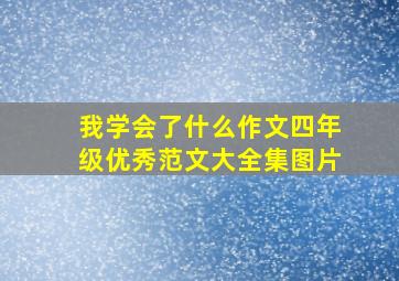 我学会了什么作文四年级优秀范文大全集图片