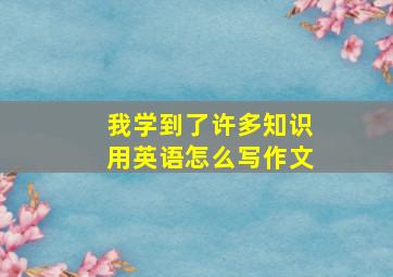 我学到了许多知识用英语怎么写作文