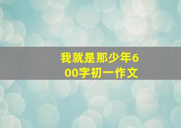 我就是那少年600字初一作文