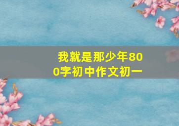 我就是那少年800字初中作文初一