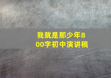 我就是那少年800字初中演讲稿