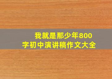 我就是那少年800字初中演讲稿作文大全