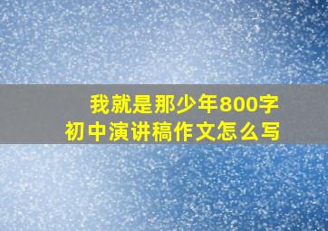 我就是那少年800字初中演讲稿作文怎么写