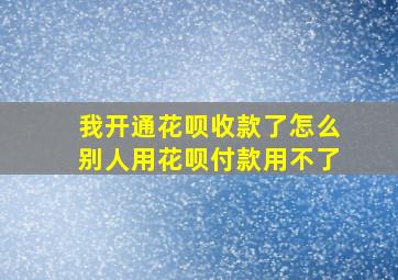 我开通花呗收款了怎么别人用花呗付款用不了