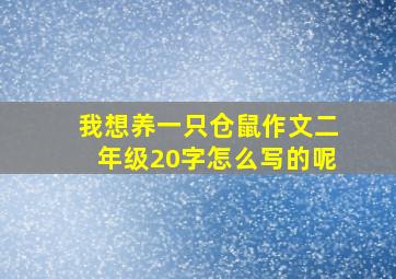 我想养一只仓鼠作文二年级20字怎么写的呢