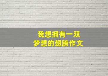 我想拥有一双梦想的翅膀作文