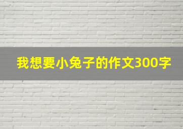 我想要小兔子的作文300字