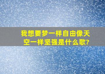 我想要梦一样自由像天空一样坚强是什么歌?