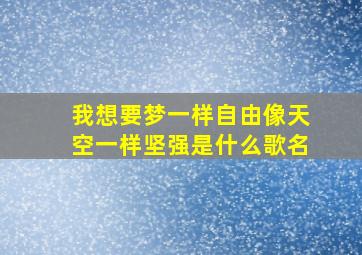 我想要梦一样自由像天空一样坚强是什么歌名