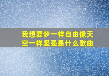 我想要梦一样自由像天空一样坚强是什么歌曲