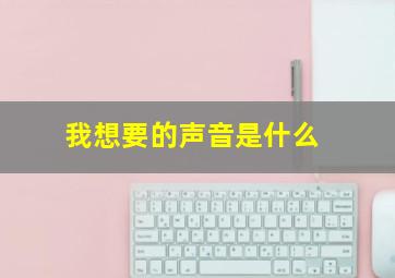 我想要的声音是什么