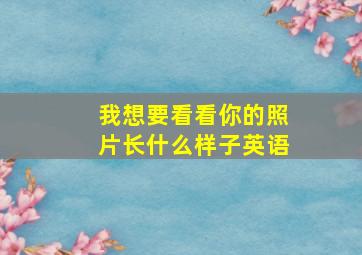 我想要看看你的照片长什么样子英语