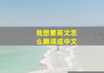 我想要英文怎么翻译成中文