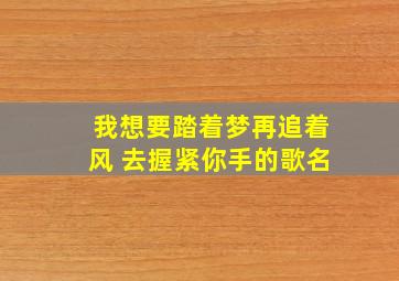 我想要踏着梦再追着风 去握紧你手的歌名