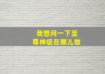 我想问一下至尊神级在哪儿做