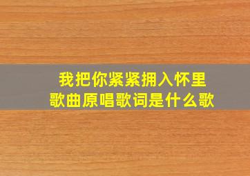 我把你紧紧拥入怀里歌曲原唱歌词是什么歌