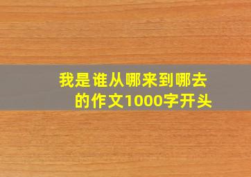 我是谁从哪来到哪去的作文1000字开头