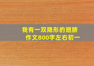 我有一双隐形的翅膀作文800字左右初一