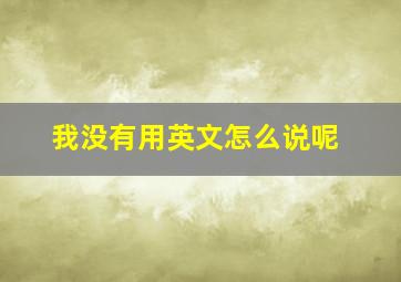 我没有用英文怎么说呢