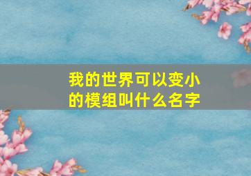 我的世界可以变小的模组叫什么名字