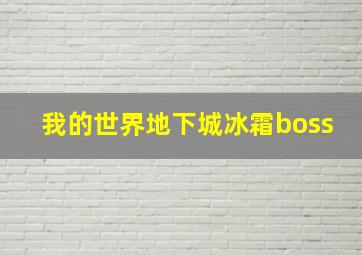 我的世界地下城冰霜boss