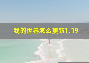 我的世界怎么更新1.19