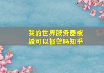 我的世界服务器被毁可以报警吗知乎