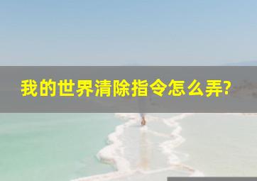 我的世界清除指令怎么弄?