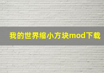 我的世界缩小方块mod下载