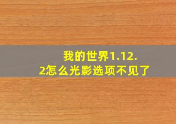 我的世界1.12.2怎么光影选项不见了