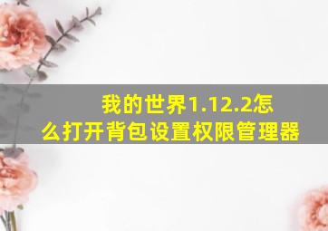 我的世界1.12.2怎么打开背包设置权限管理器