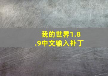 我的世界1.8.9中文输入补丁