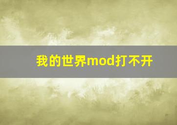 我的世界mod打不开