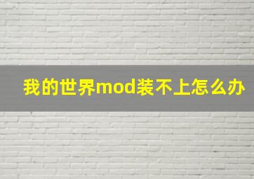 我的世界mod装不上怎么办