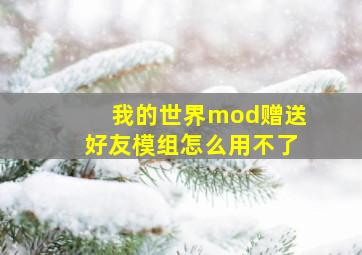 我的世界mod赠送好友模组怎么用不了