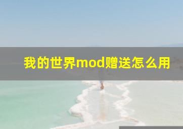 我的世界mod赠送怎么用