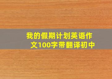 我的假期计划英语作文100字带翻译初中