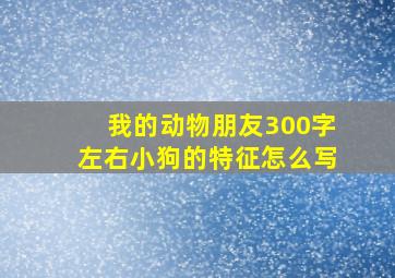 我的动物朋友300字左右小狗的特征怎么写