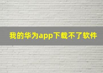 我的华为app下载不了软件