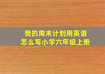 我的周末计划用英语怎么写小学六年级上册