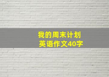 我的周末计划英语作文40字