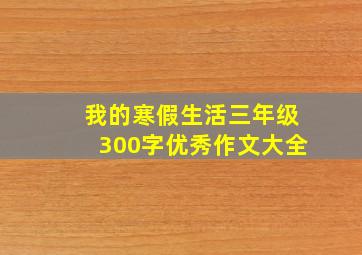 我的寒假生活三年级300字优秀作文大全