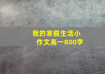 我的寒假生活小作文高一800字