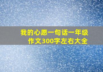 我的心愿一句话一年级作文300字左右大全