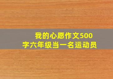 我的心愿作文500字六年级当一名运动员