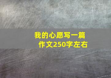 我的心愿写一篇作文250字左右