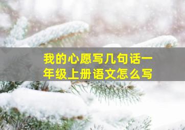 我的心愿写几句话一年级上册语文怎么写