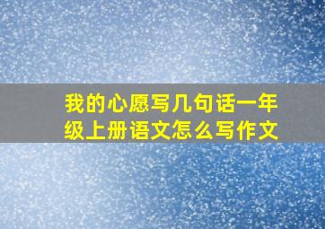 我的心愿写几句话一年级上册语文怎么写作文