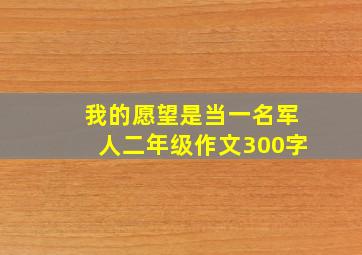 我的愿望是当一名军人二年级作文300字