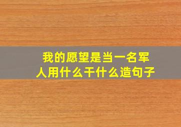 我的愿望是当一名军人用什么干什么造句子